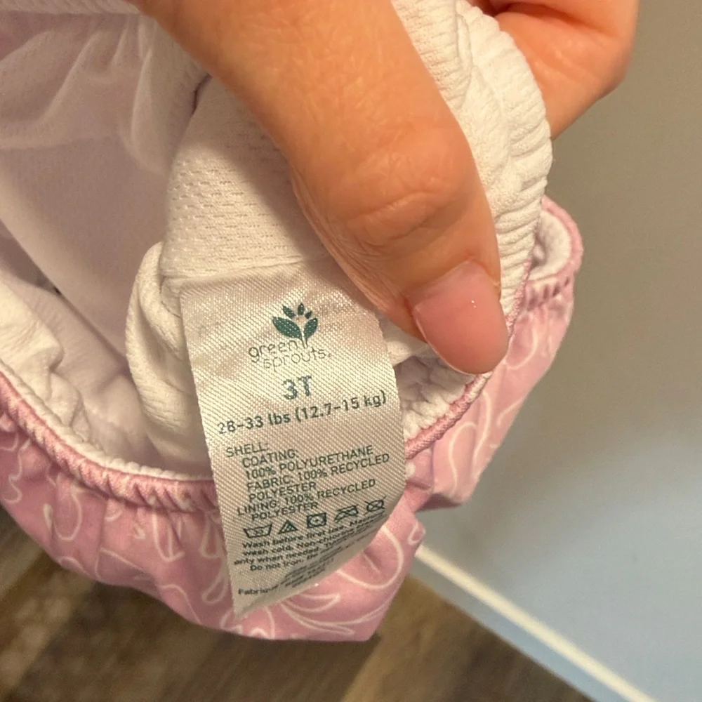 Pink Floral Baby Diaper Cover - Lightweight Swim & Play Short